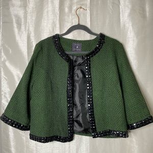 Green Textured Blazer